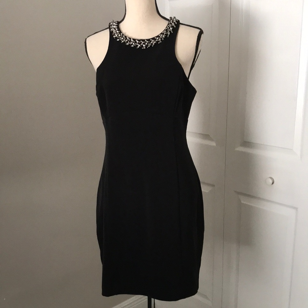 EXPRESS Women Black rhinestone Sleeveless Cocktail Dress | 10